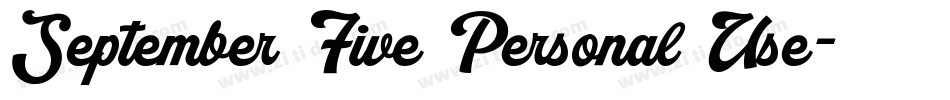 September Five Personal Use字体转换